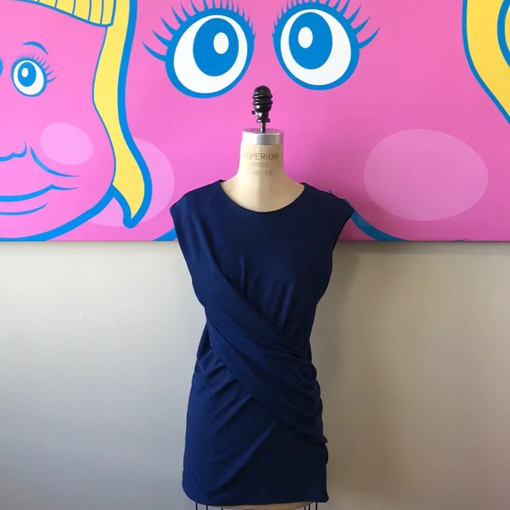 T Alexander Wang Blue Black Stretch Jersey